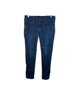 Hudson Jeans 29 Blue Back Flap Pocket Skinny Stretch Mid Rise Classic Denimcore